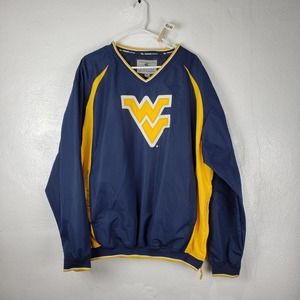 Vintage West Virginia Mountaineers Colosseum Jacket Mens XL Blue Yellow Pullover